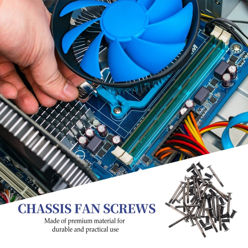 iplusmile 60pcs Case Fan Screw Kit Flat Head Tapping Screws