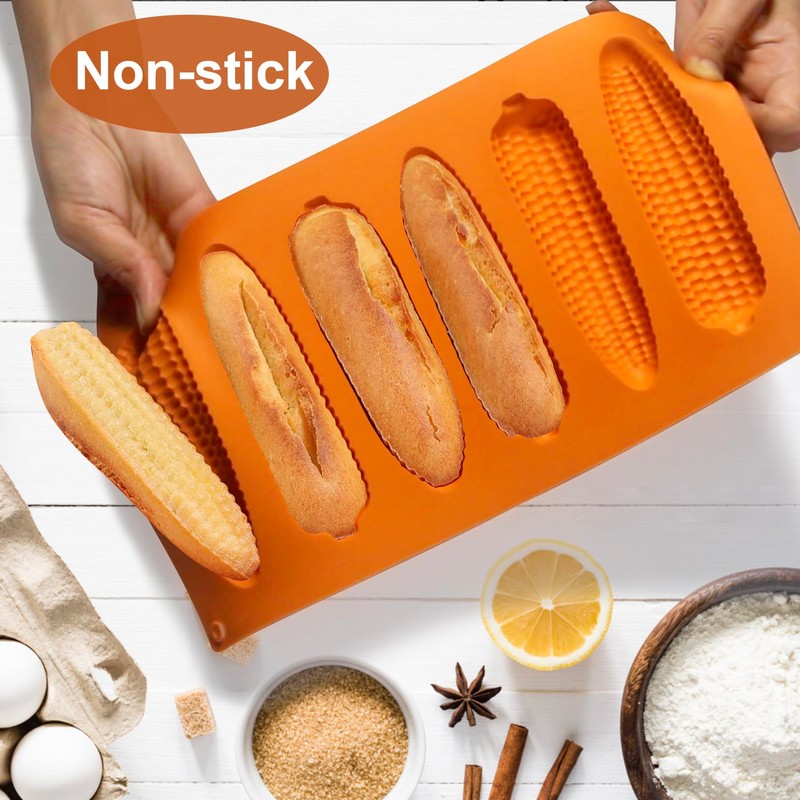Vidotim Corn Stick Bread Pan, Silicone Corn Cob Bread Molds