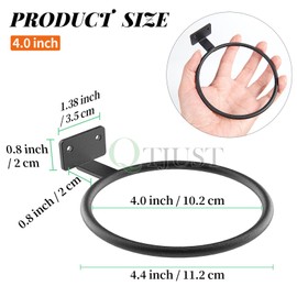 QTJUST 4in 8Pack Wall Flower Pot Holder Ring Plant Hanger, Metal Planter Hooks Wall Mounted Bracket Heavy Duty for Outdoor Indoor