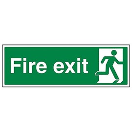 Fire Exit - Final Fire Exit Man Right - 300 X 100mm Restickable Safety Sign