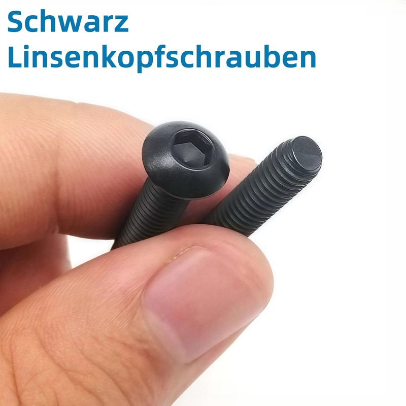WZHUIDA 330-Piece M4 Screws Set, Black Metric Rounded Head Screws,