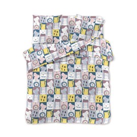 FEBE Animal Bed Linen Duvet Cover Set 140 x 200 cm + Pillowcase 2-Piece with Zip Closure