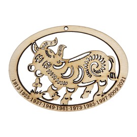 Year of the Ox Ornament, Beautiful Chinese Zodiac Ornaments,Tree Decorations, Unique Asian Inspired Lunar Decor, Gifts for Chinese Zodiac Lovers, Cool Holiday & Birthday Celebration Keepsake