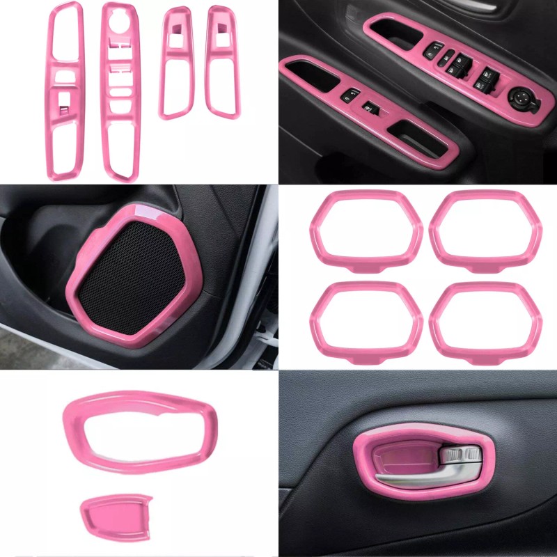 Yoursme 31PCS Car Interior Accessories Cover Trim Kit Pink for