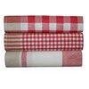 Triolino Pack of 3 Jacquard Tea Towels Half-Linen Checked Size: