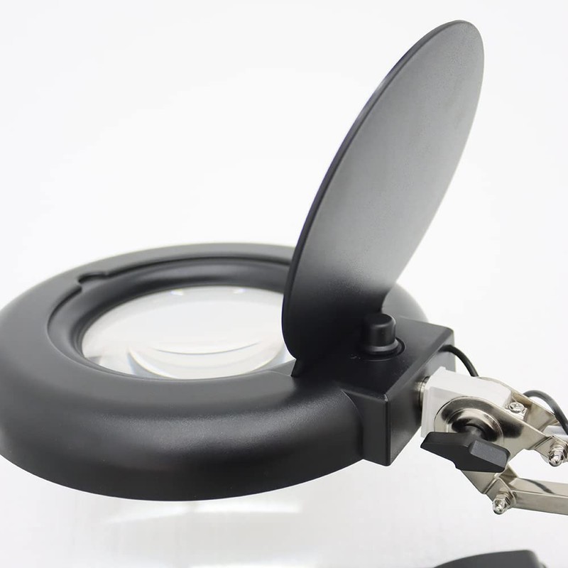 INTBUYING 110V 30X Magnifier Light Amplification LED Daylight Bright Magnifying