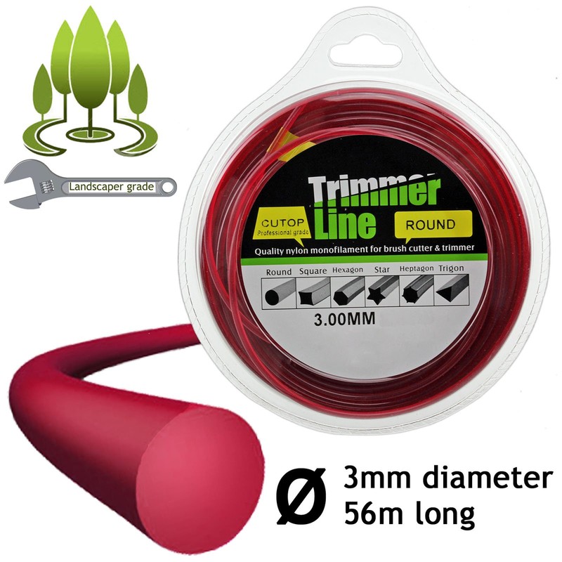 SPARES2GO Round 3mm Diameter 2 x 28m Strimmer Trimmer Brush