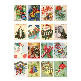 FLONZ Decoupage Paper Pack (21 Sheets 15x20cm) Christmas Tree Decorations FLONZ Vintage Styled Christmas Pictures Cards for Decoupage, Craft and Scrapbooking