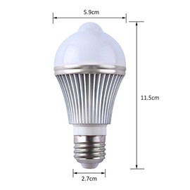 Motion Sensor Bulb Led 5W E27 PIR Infrared Motion Sensor Lamp Detection Light Auto Switch Night Light for Porch Patio Garage Stairs Lobby Carport Hallway Security