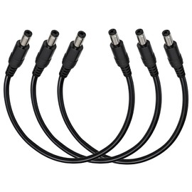 GGIPOWY 5.5mm x 2.5mm 12V DC Power Cable 3-Pack,DC5525 Male to Male Extension Cable 18AWG for CCTV Surveillance Camera,LED Strip Light Dimmer,Solar Panels,Router,1FT