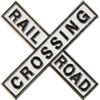 Enamel Pin - White Railroad Crossing Sign
