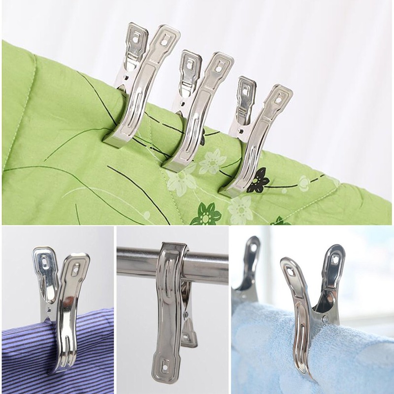 Vicloon 6 Pcs Stainless Steel Beach Towel Clips, Wind Resistant,