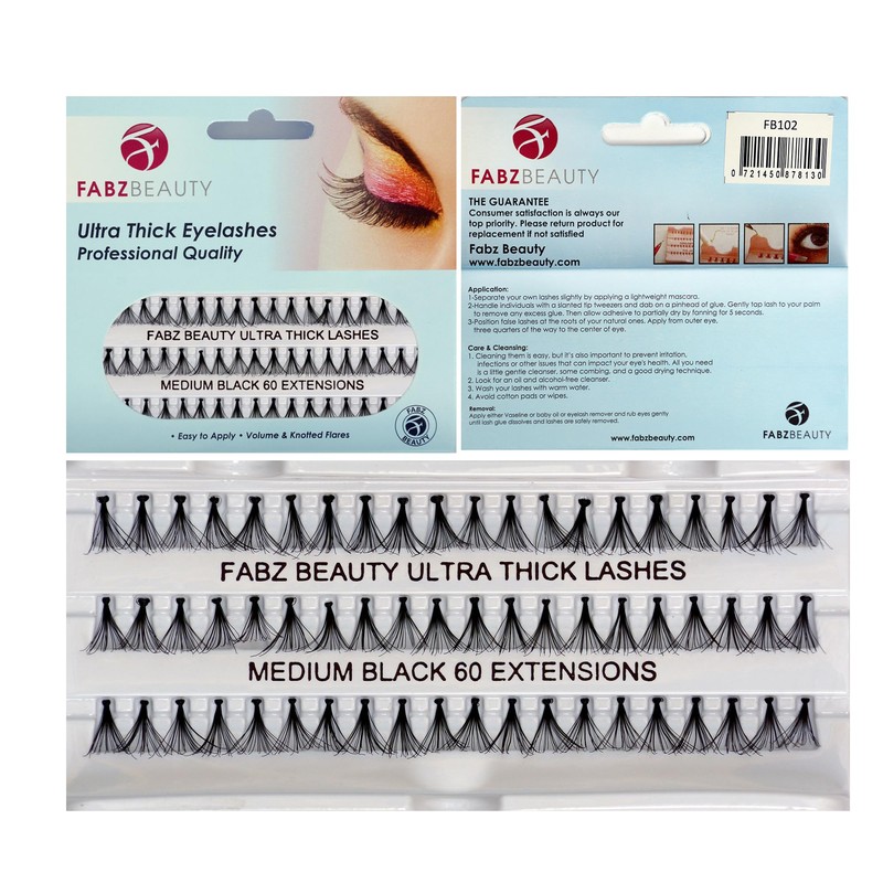 Ultra Thick Knotted Individual Cluster Eyelashes False Lashes Fabz Beauty