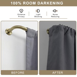 Curtain Rods for Windows, 28 to 84 Inches Wrap Around Heavy Duty Drapery Rod, 1" Wall Mounted Ceiling Mounted Curved Blackout Room Darkening Curtains Rod for Bedroom Kitchen Window, Antique Bronze