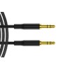 LockMingle Ultra-Strong Black AUX Cable 1m – Braided 3.5mm Lead