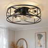 KDG 19.7″ Retro Low Profile LED Ceiling Fans with Light,