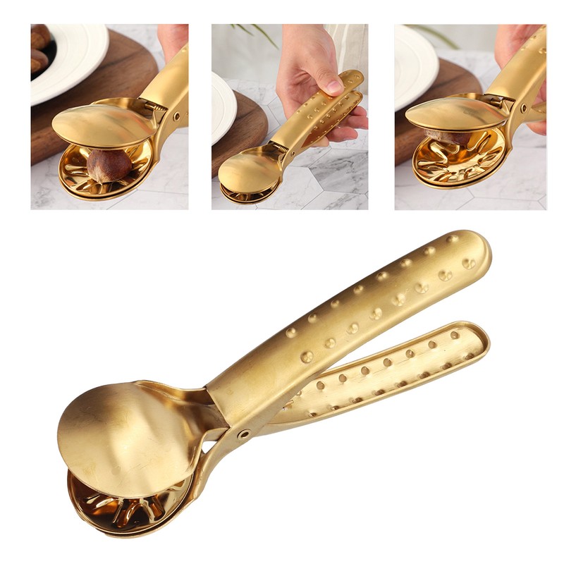 Stainless Steel Nutcracker Chestnut Clip Metal Multifunctional Nut Opener Plier