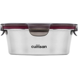 Candl Cuitisan (Flora) Airtight Container Made of Stainless Steel with a Clip Lid, Round (Diameter 12.4 cm x 5.4 cm / 300 ml) (Diameter 15.4 cm x 6.5 cm / 640 ml)