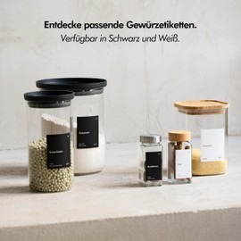 KIVY KIVY Vorratsetiketten Selbstklebend & Spülmaschinenfest [140 Stück] - Vorratsetiketten Aufkleber Vorratsdosen - Etiketten Beschriftung Vorratsdosen - Inkl. beschriftbaren Etiketten (XXL Weiß)