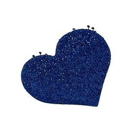 KAMIPITA Glitter Heart Non-marking Hair Clip, Hairpins, Hair Bands, One Point Hair Barn 1.9 * 1.7inches(Plain-Navy)