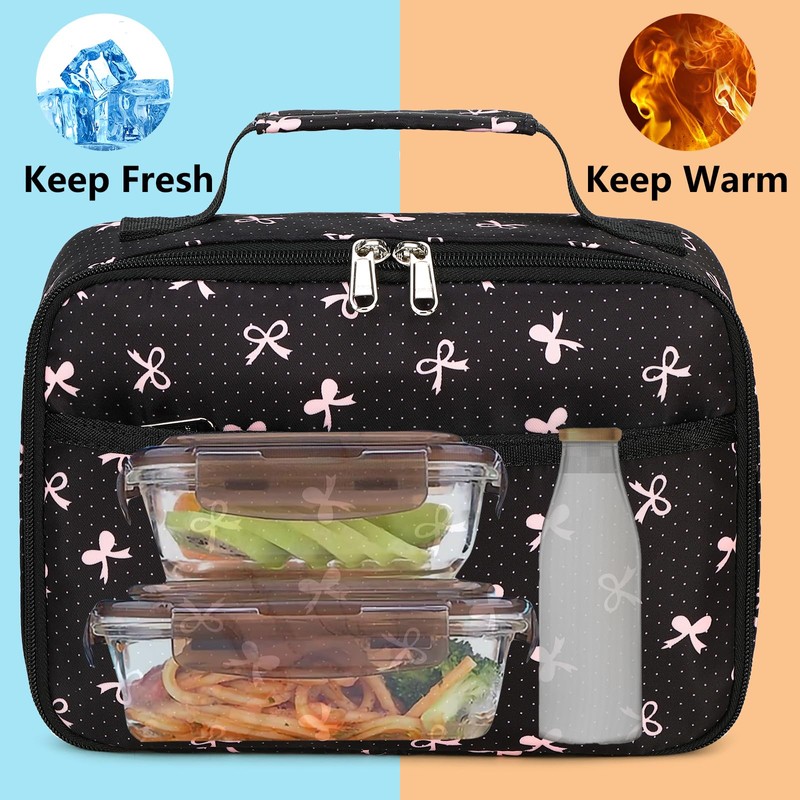 LEDAOU Lunch Box Kids Insulated Lunch Bag Girls Toddler Reusable
