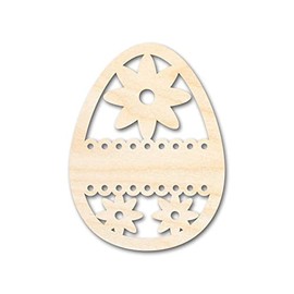 Unfinished Wood Lace Flower Egg Shape Easter Craft up to 46" DIY 4" / 1/4"