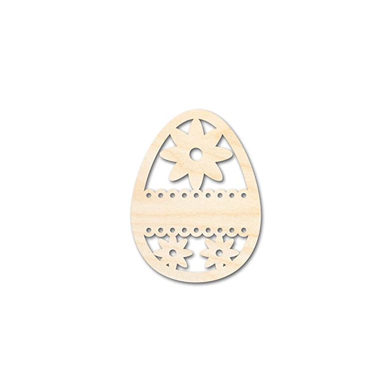 Unfinished Wood Lace Flower Egg Shape Easter Craft up to