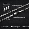 OLARCU 5mm Mens Silver Stainless Steel Cuban Link Chain Necklace