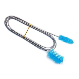 bnafes Aquarium Filter Brush Flexible Double Ended Bristles Hose Pipe Cleaner Stainless Steel Long Tube Cleaning Brush for Fish Tank or Home Kitchen (Sky Blue)