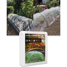 Dmyifan10x100Ft Ultra Fine Garden Mesh Netting Thicken Protection Netting for Vegetable Plant Fruits Health Growing, White Screen Barrier Net for Pest Bird Mosquito