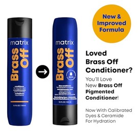 Matrix Brass Off Acondicionador| Acondicionador matizador formulado neutralizar reflejos naranjas no deseados en cabello castaño 300ml