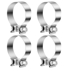 Datanly 4 Pcs 2.5 Inch Muffler Clamp, 2 1/2" Narrow Band Muffler Clamp Stainless Steel for Pipes and System Repair