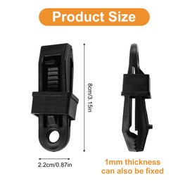 MOROBOR 16 Pack Tarp Clips Heavy Duty Lock Grip, Adjustable Tarp Clamps for Cover Awnings, Outdoor Camping, Caravan Canopies, Car Covers