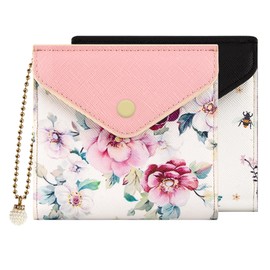 bvya Women's Small Slim Wallet Pouch Credit Card Holder Mini Bifold Purse With RFID Blocking (2 PCS #I)