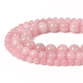 35pcs 10mm Natural Stone Beads Rose Quartz Beads Crystal Gemstone for Jewelry Making, DIY Bracelet Necklace