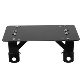 ROADFAR License Plate Bracket 8 3/4 Inch Flip-Up Winch Roller Fairlead Mount Holder - Black Stainless Steel - Easy Install