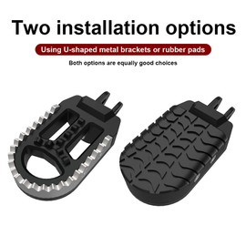 Xitomer Stainless + Rubber Motorbike Bike Foot Pegs, Fit for GROM MSX125 VFR800 X Crossrunner CB500X CB300R CB650F CB500F NC750X NC750S, Motorbike Footrest Wide Fat Foot Pegs Footpeg Footrest