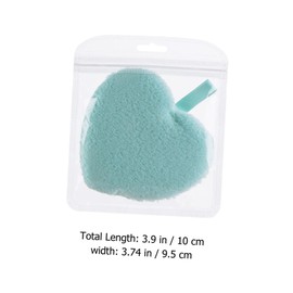 Healeved 12pcs Reusable Cleansing Puff Heart-shaped Makeup Removal Sponge Gentle Exfoliating Facial Pads for Home and Travel for Women and Girls
