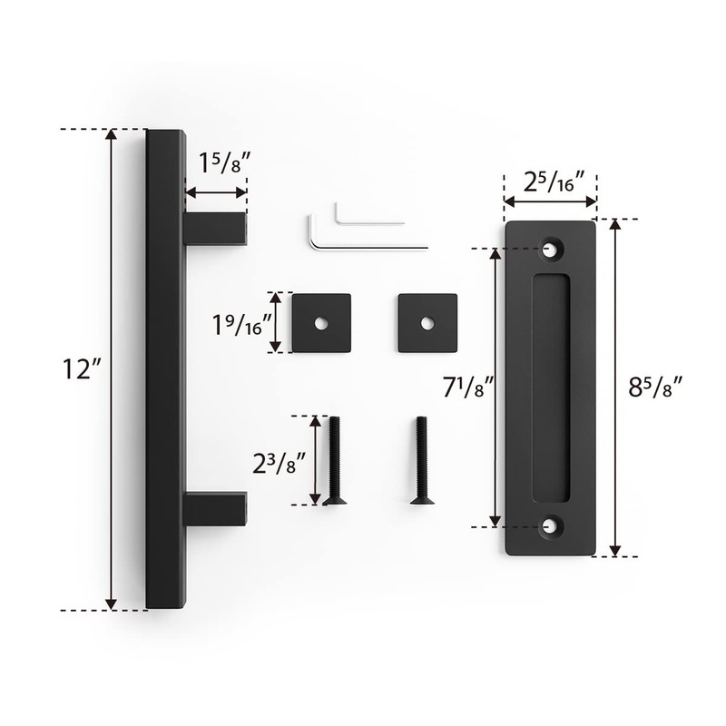 SMARTSTANDARD 2 Pack Barn Door Handles Set, 12" Large Rustic