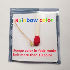 Bowerful 100pcs Pre-soldered Micro Litz Wired Leads Rainbow RGB Color Fade Mode SMD Led 0603 + Muti-Resistor