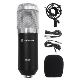 Rockville RCM01 PC Gaming Twitch Stream Microphone Mic+Shock Mount+Pop Filter