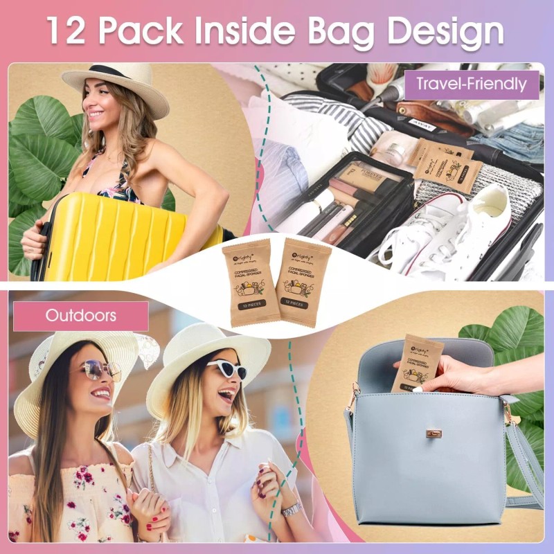 Unbranded 96 Count Cellulose Compressed Facial Sponges for Exfoliating Mask,Makeup