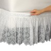 Collections Etc Lace Trimmed Elastic Bed Wrap, Easy Fit Dust