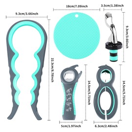 Jar Opener for Weak Hands - 5 Pack Bottle Openers for Arthritis Hands, Can Openers for Arthritic Hands, Top Gadgets Disability Aids and Equipment for Kitchen