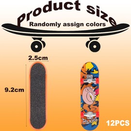 aqlbhz 12 PCS Tech Deck Skateboard Finger Skateboards Mini Skateboard Deck Truck Skate Party Mini Skateboards for Kids Finger Finger Toy Skateboard Toy Perfect for Teens Party Birthday Gift