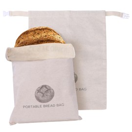 chucheng 2 Pack 13x17inch Bread Bags for Homemade Bread Sourdough,Reusable Bread Bag,Beeswax Bread Bag,Sourdough Bread Bags