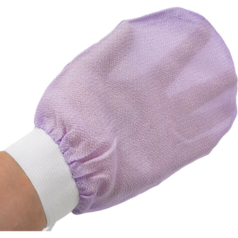 Guante Exfoliante Marroquí Kessa Morado Claro para Limpieza Profunda y