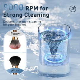 Electric Makeup Brush Cleaner - 9000 RPM Makeup Brush Cleaning Machine, IP65 Waterproof Automatic Makeup Brush Cleaner for Makeup Sponges and Brushes(Blue)