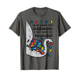 What Makes You Different Beautiful Elephant Autism Awareness T-Shirt