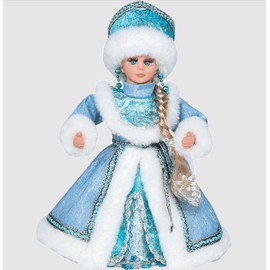 OLYMP SNEGUROCHKA Decorative Figurine Snow Girl in Light Blue with Candy Container, 35 cm